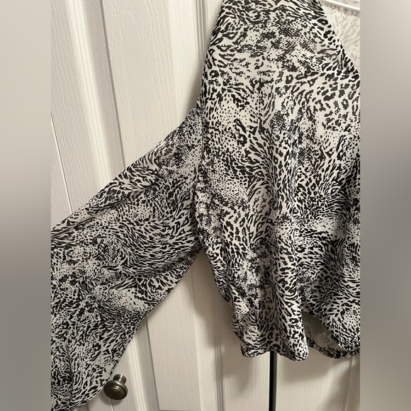 Dynamite Animal Print Wrap Blouse - Picture 7 of 7